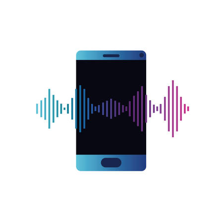 smartphone with sound wave isolated icon vector illustration designのイラスト素材