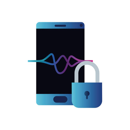 smartphone with sound wave isolated icon vector illustration designのイラスト素材