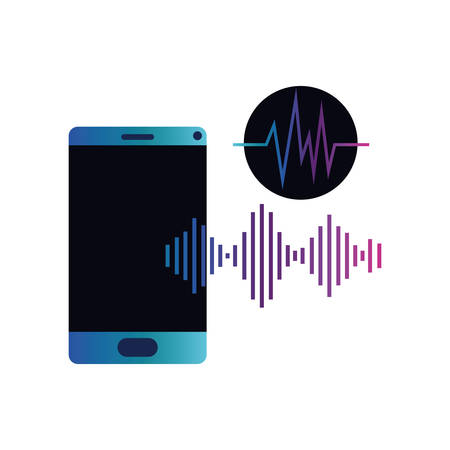 smartphone with sound wave isolated icon vector illustration designのイラスト素材