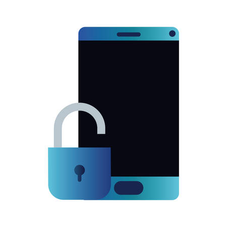 smartphone device with padlocked icon vector illustration designのイラスト素材