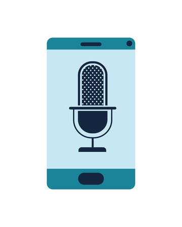 smartphone with voice assistant icon vector illustration designのイラスト素材