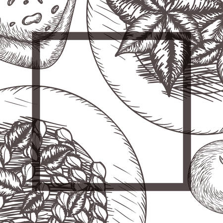 delicious italian food in drawing vector illustration desingのイラスト素材