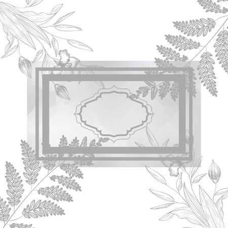 victorian with frame and flowers isolated icon vector illustration desingのイラスト素材
