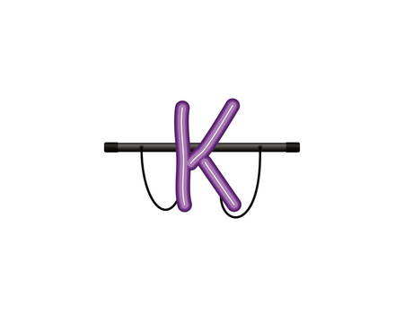 neon light letter isolated icon vector illustration designのイラスト素材