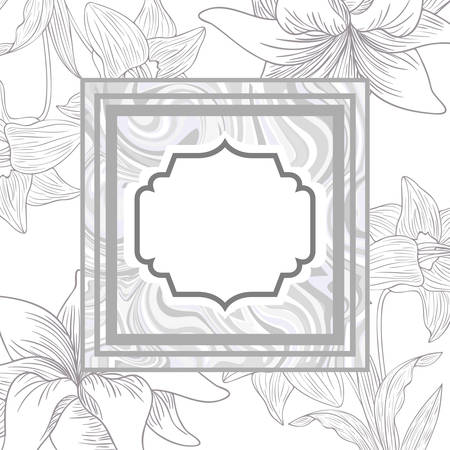 victorian with frame and flowers isolated icon vector illustration designのイラスト素材