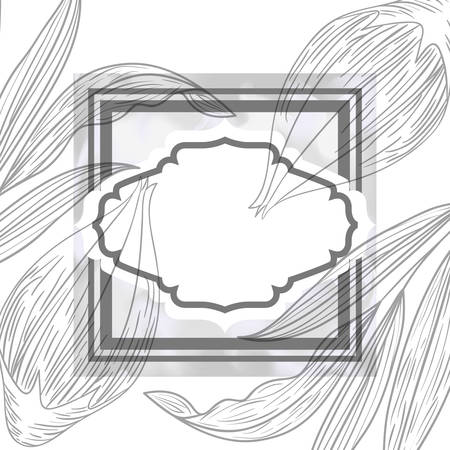 victorian with frame and flowers isolated icon vector illustration designのイラスト素材