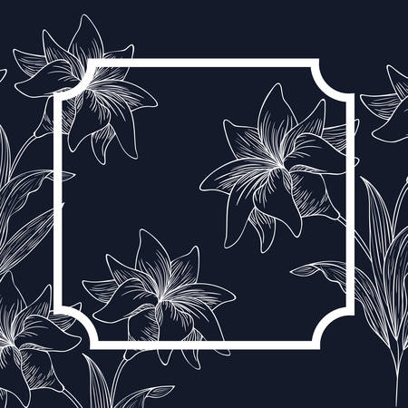 frame with plants and herbs isolated icon vector illustration designのイラスト素材