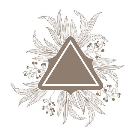 frame with plants and herbs isolated icon vector illustration designのイラスト素材