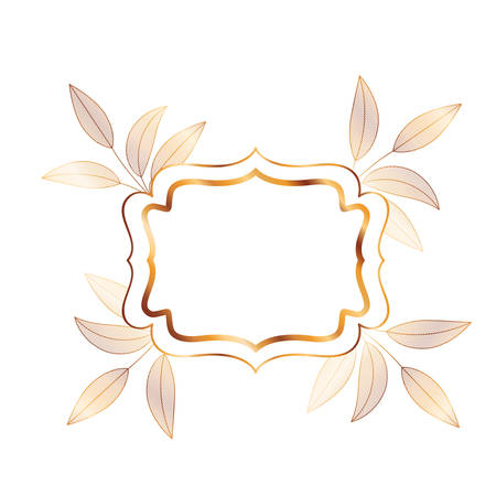 frame with plants and herbs isolated icon vector illustrationのイラスト素材