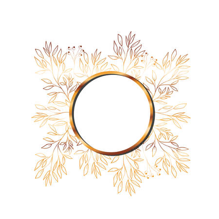 frame with plants and herbs isolated icon vector illustration designのイラスト素材