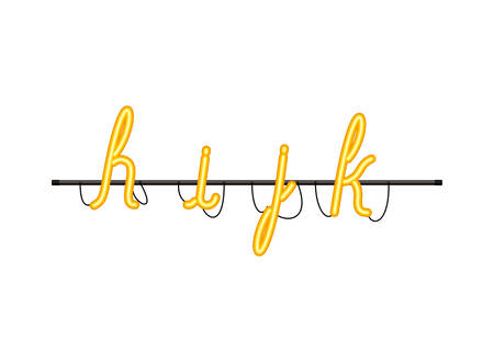 alphabet in neon light isolated icon vector illustration designのイラスト素材