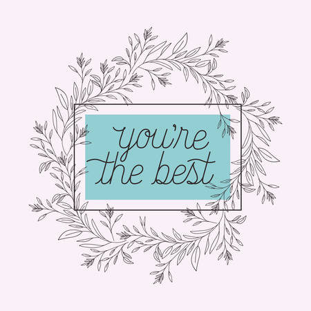 love card with herbs drawn frame vector illustration designのイラスト素材