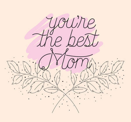 happy mothers day card with herbs frame vector illustration designのイラスト素材
