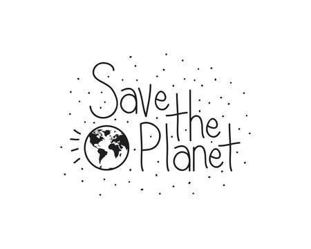 save the planet label icon vector illustration designのイラスト素材