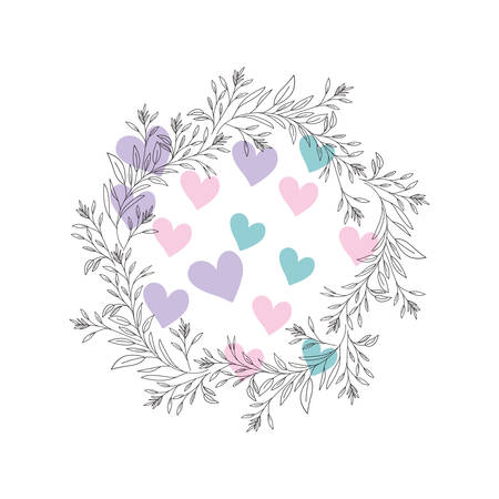 garland with flowers and leafs isolated iconのイラスト素材