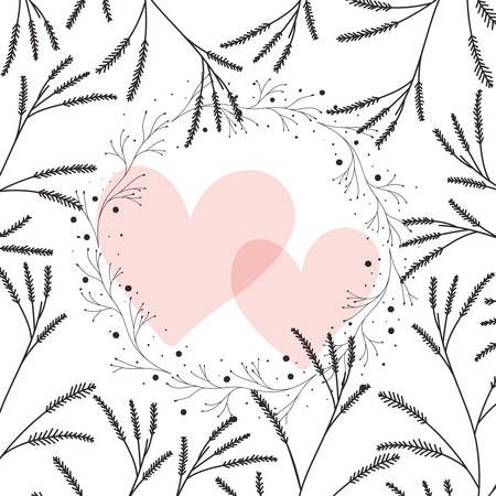 garland with flowers and heart isolated icon vector illustration desingのイラスト素材