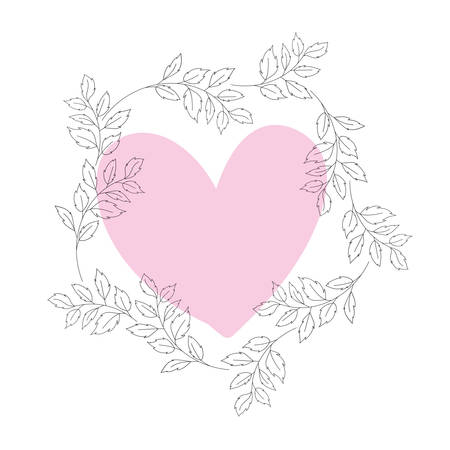 garland of heart with flowers isolated icon vector illustration desingのイラスト素材