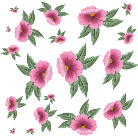 pattern flowers with leafs isolated icon vector illustration designのイラスト素材