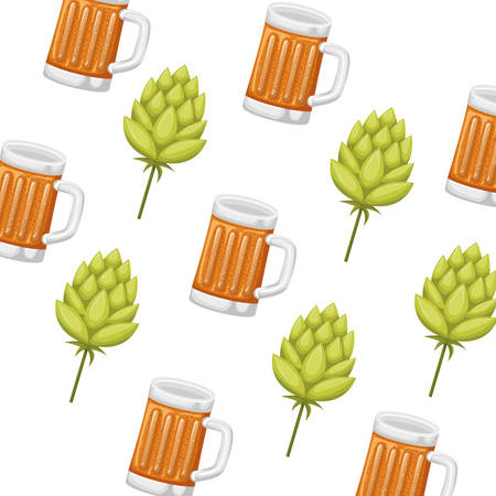 pattern glass with beer isolated icon vector illustration desingのイラスト素材