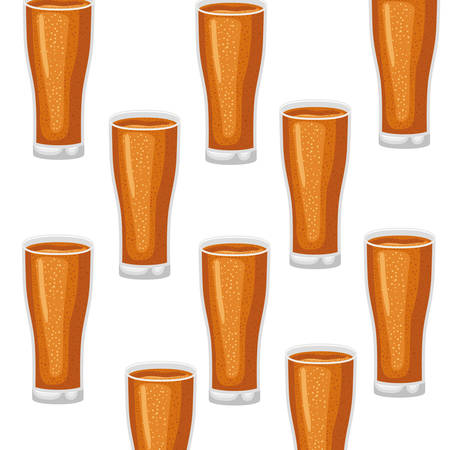 pattern of glass with beer icon vector illustration desingのイラスト素材