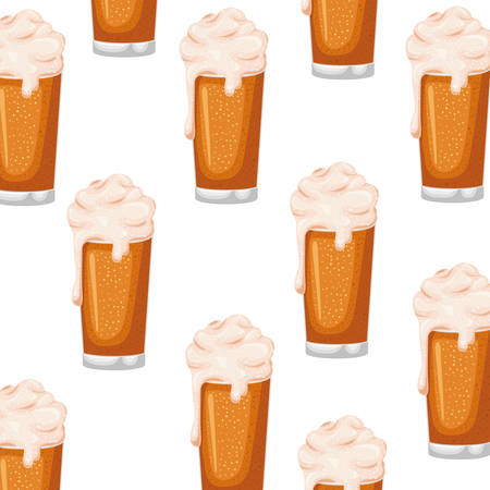 pattern beer with foam isolated icon vector illustration desingのイラスト素材
