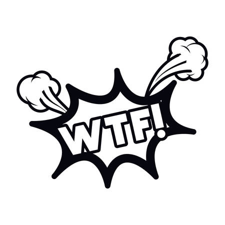wtf comic words in speech bubble isolated icon vector illustration designのイラスト素材