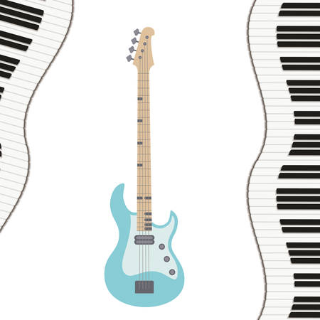 musical instrument pattern electric guitar vector illustration designのイラスト素材