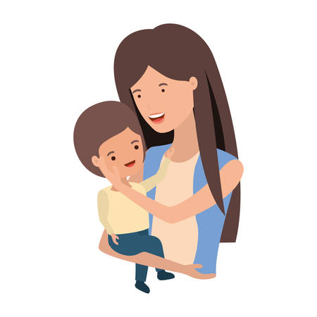 woman with baby avatar character vector illustration designのイラスト素材