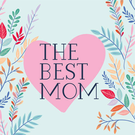 happy mothers day card with herbs heart frame vector illustration designのイラスト素材