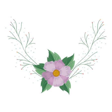 garland with flowers and leafs isolated iconのイラスト素材