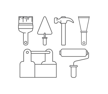 construction tools set items vector illustration designのイラスト素材
