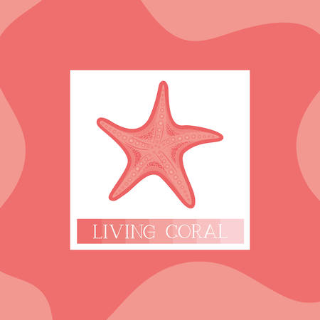 starfish icon living coral style vector illustration designのイラスト素材