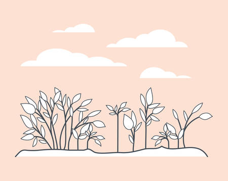 marine plants ecosystem scene vector illustration designのイラスト素材