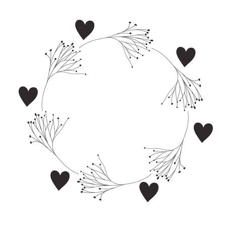 garland with flowers and leafs isolated iconのイラスト素材