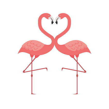 pink flamingo isolated icon vector illustration designのイラスト素材