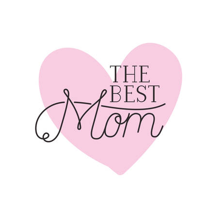 mom the best label isolated icon vector illustration designのイラスト素材
