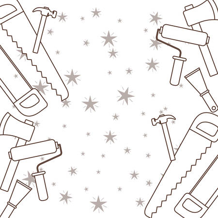 construction tools pattern isolated icon vector illustration designのイラスト素材