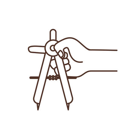 hand with compass isolated icon vector illustration designのイラスト素材