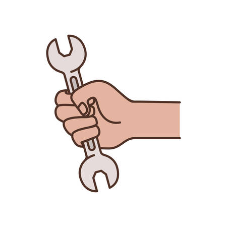 hand with wrench tool isolated icon vector illustration designのイラスト素材