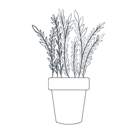 houseplant with potted isolated icon vector illustration designのイラスト素材
