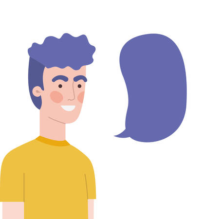 man with speech bubble avatar character vector illustration designのイラスト素材