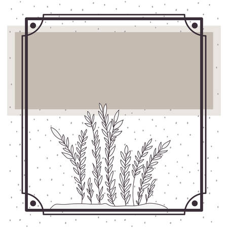 pattern plant with frame isolated icon vector illustration designのイラスト素材