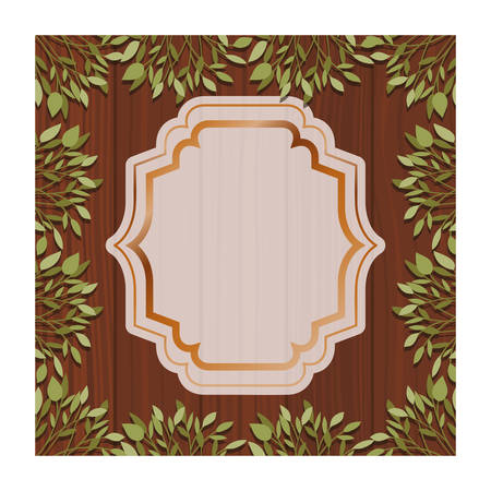frame with foliage isolated icon vector illustration designのイラスト素材