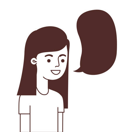 woman with speech bubble avatar character vector illustration designのイラスト素材