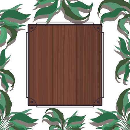 frame with foliage isolated icon vector illustration designのイラスト素材