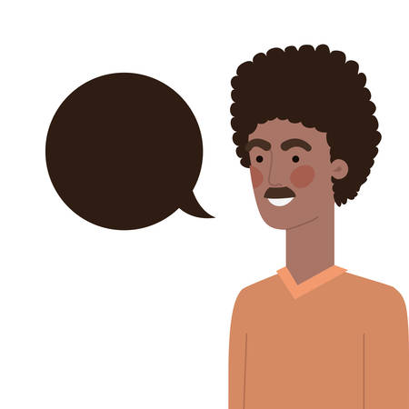 man with speech bubble avatar character vector illustration designのイラスト素材