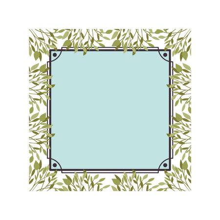frame with foliage isolated icon vector illustration designのイラスト素材