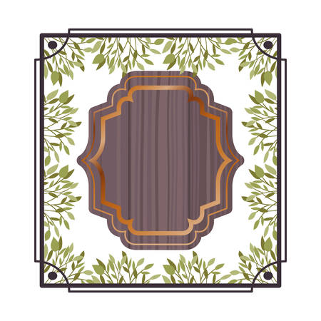 frame with foliage isolated icon vector illustration designのイラスト素材