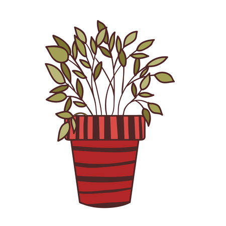 houseplant with potted isolated icon vector illustration designのイラスト素材