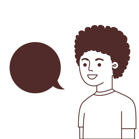 man with speech bubble avatar character vector illustration designのイラスト素材